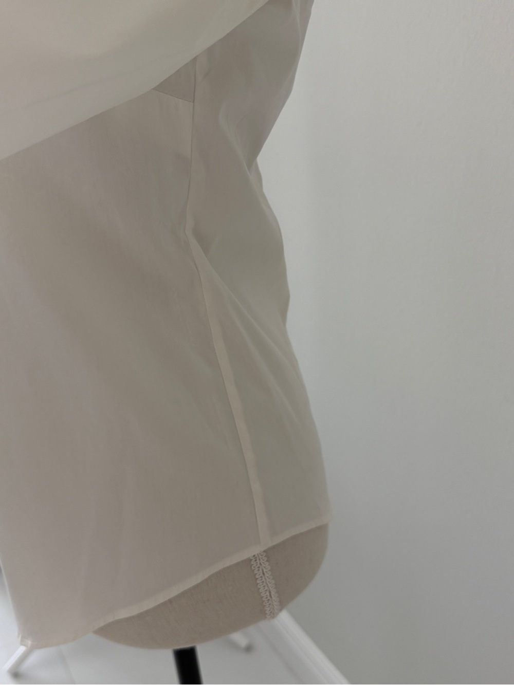 Ann Taylor Pearl-Embellished Collar Button-Down Shirt - Cream - Picture 3 of 10